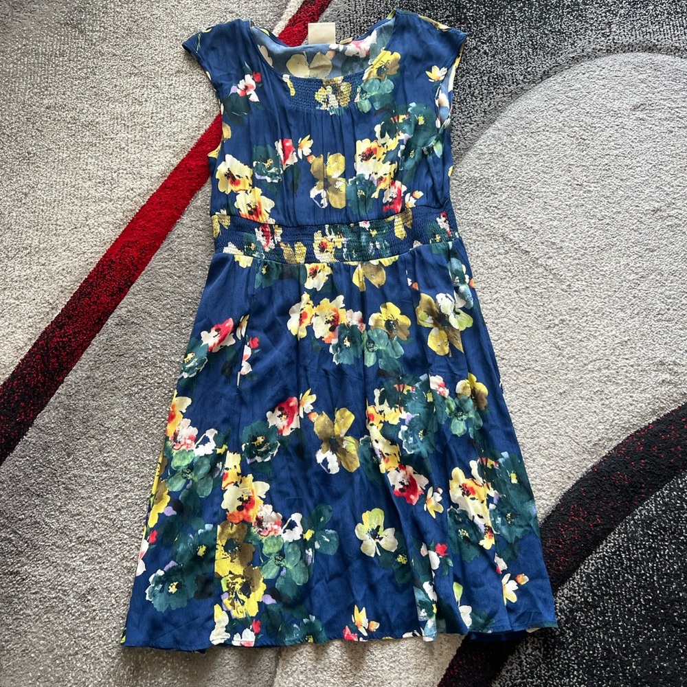 Maeve Blue Floral Midi Dress